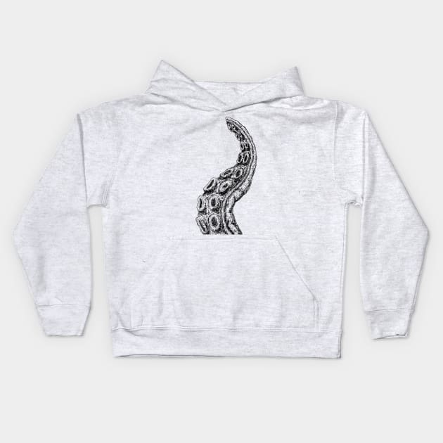 Cthulhu Octopus Tentacle Illustration Under the Deep Sea Kids Hoodie by Squeeb Creative